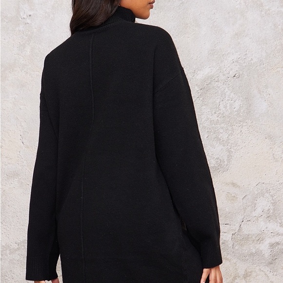 Pretty Little Thing Plus black high neck soft knit jumper dress xxl - Picture 2 of 3